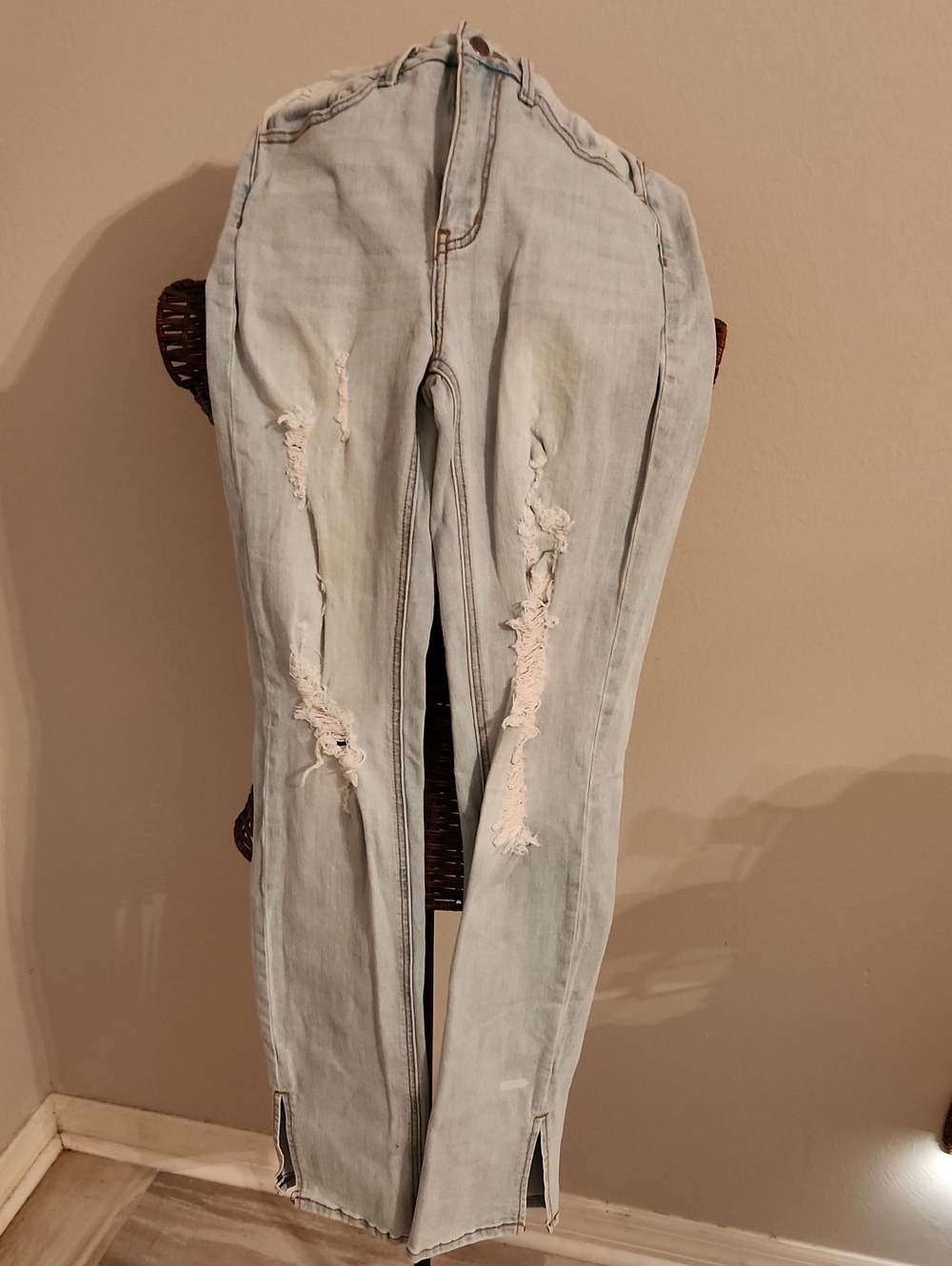 Fashion Nova Light Wash Ripped Skinny Jeans